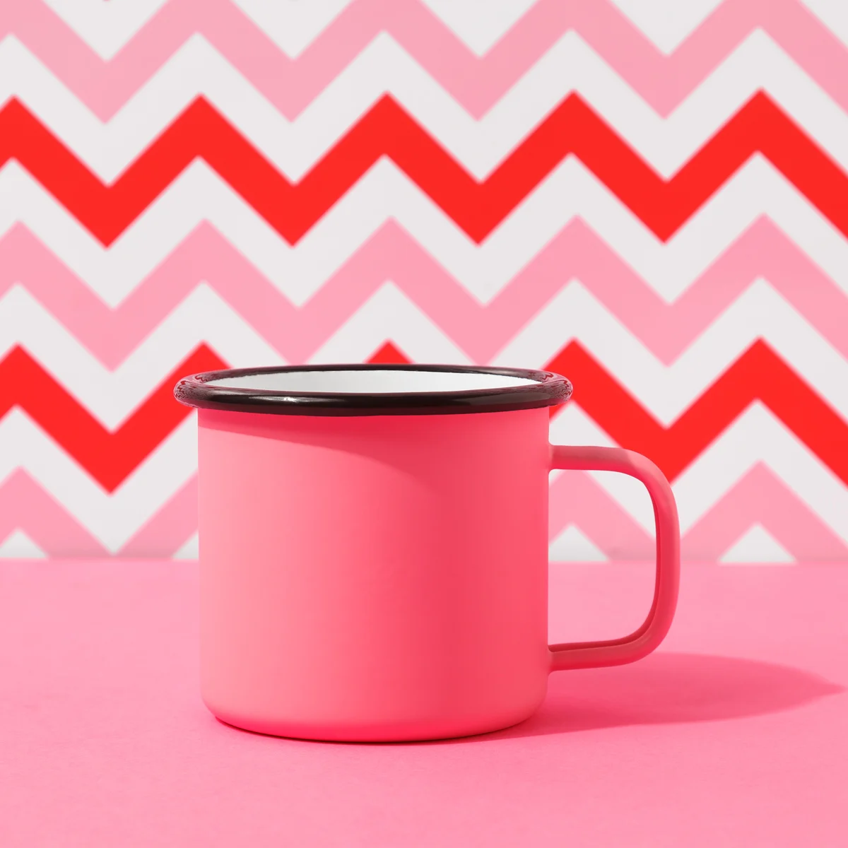 kubek emaliowany różowy vegan tea