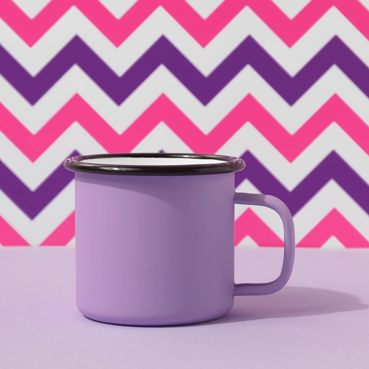 kubek emaliowany fioletowy vegan tea