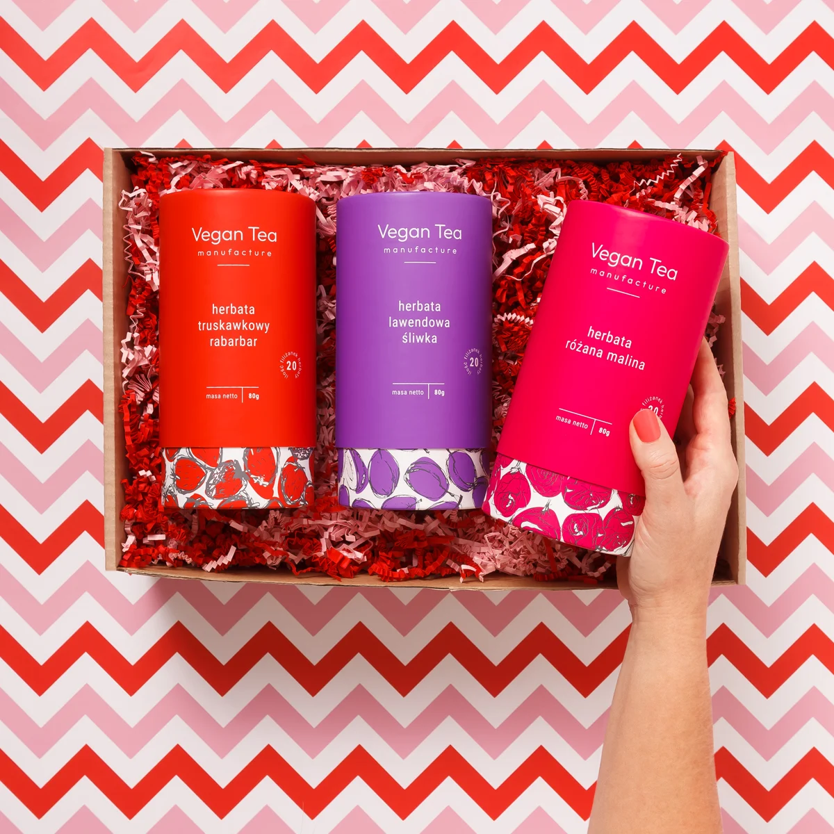 zestaw herbaciany tęczowy vegan tea